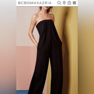 BCBGMaxAzria Black Strapless Jumpsuit